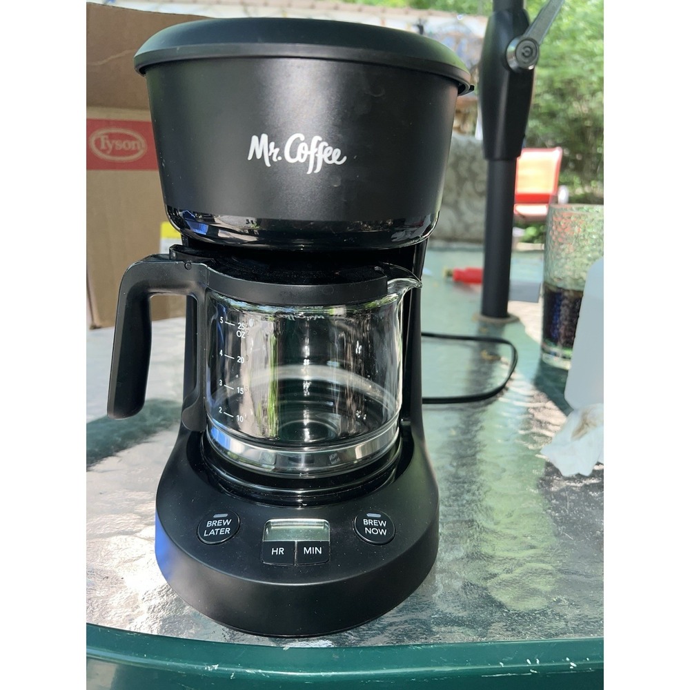 Mr. Coffee 5-Cup Programmable Coffee Maker, 25 oz. Mini Brew, Brew Now or Later